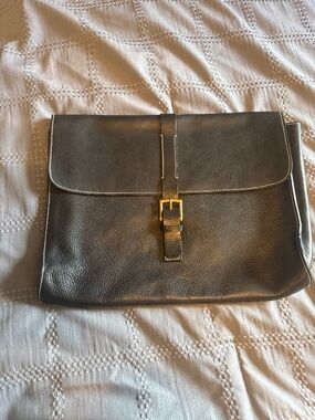 Dooney & Bourke Vintage Leather Flap-Front Business Tote / Laptop Portfolio Bag